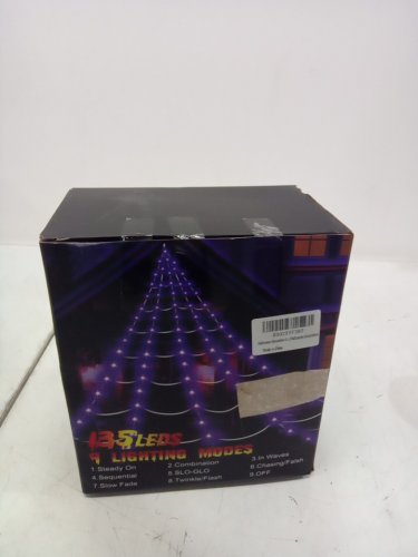 Outdoor Spider Web Lights Halloween Decorations - 135 leds - 16ft - 9 light modes - purple image 2