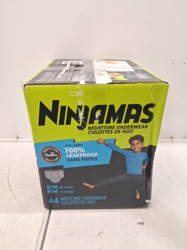 44PK Boy's NINJAMAS leakproof disposable NIGHTTIME UNDERWEAR - SMALL/MEDIUM (38-70LBS) image 4