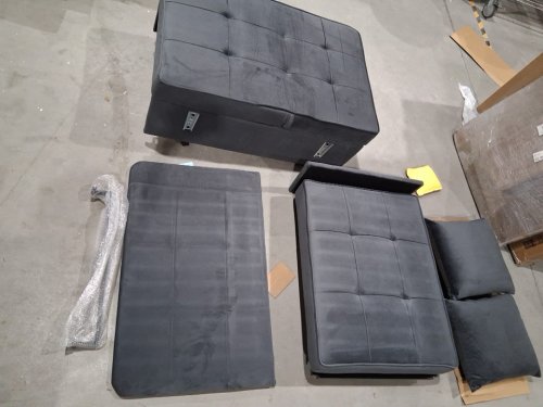 4-in-1 Convertible Pull Out Velvet Love seat SLEEPER Couch- 32"X 39"-71" X 26" - LIGHT GREY (MODEL: J1S050GR0M) image 5