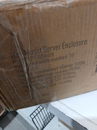 6U Wall Mount Network Server Cabinet' Server Rack Cabinet Enclosure - 200 lbs cap - 23.6"x17.8"x13.8" - black (model: spt-604-06) image 3