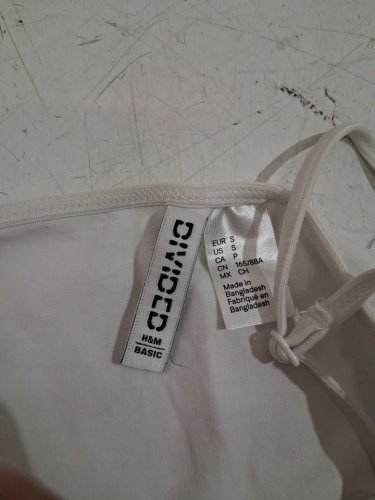 women's divided H&M basic spaghetti strap sleeveless tank top - small - white image 3
