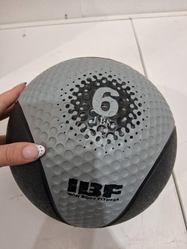 Iron body fitness weighted medicine ball - 6lbs - grey/black image 4