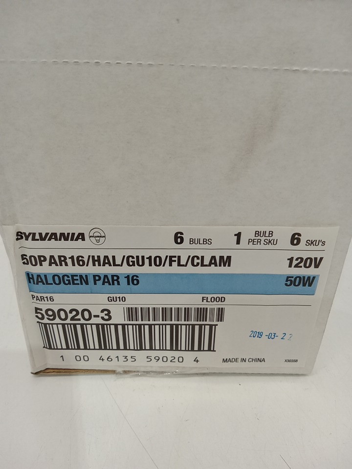 2 (6pk) Sylvania Halogen Indoor/Outdoor Flood Light Bulbs with GU10 base - 50w, 120v, 2850k - Warm white (Model: 59020-3) - (12 bulbs total) image 3