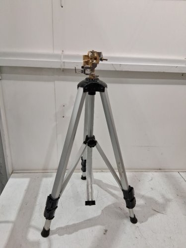 vevor heavy duty adjustable height impact sprinkler on tripod base with brass head and -- 50" max height - SILVER/black image 3