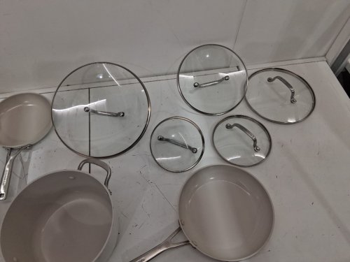 12pc kitchenaid hard anodized ceramic cookware set - off-white (model: 1804554) image 4