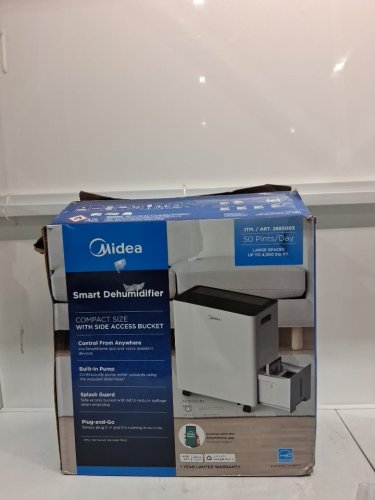 MIDEA Wi-Fi-Smart Control DEHUMIDIFIER WITH BUILT-IN PUMP - 4500 SQ. FT - WHITE (MODEL: MAD50S1OWWCM / 2885003) image 2