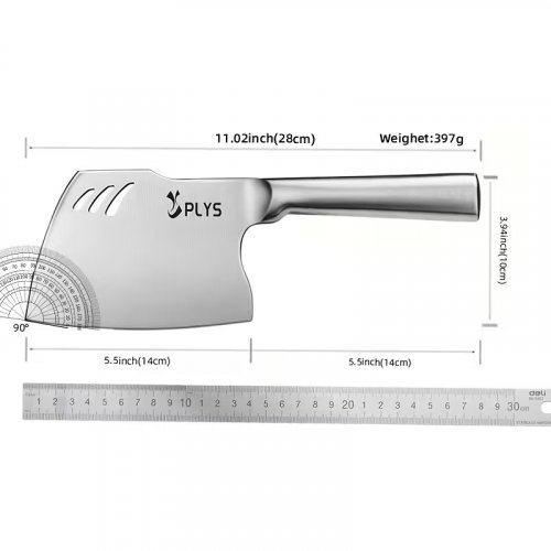 Unibody Stainless Steel Bone Cleaver Knife - 5.5" Blade image 2