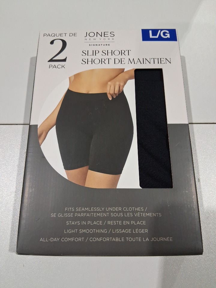 2PK WOMEN'S JONES NEW YORK SEAMLESS SLIP SHORT - LARGE - BLACK - (STYLE: 2857622) image 3