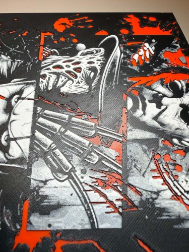 8"x8" 3D Printed - Freddy Krueger, Jason, IT, Michael Myers- Horror Villains -Textured Photo image 3