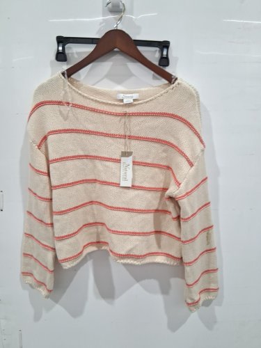 women's Natural Reflections Stripe Pullover Sweater - small - Spiced Coral Stripe (style: 4610325) image 2