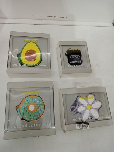 4 Assorted Heyday Earbud Case Covers with Carabiner Clips for Airpods Gen 1 and 2 image 2
