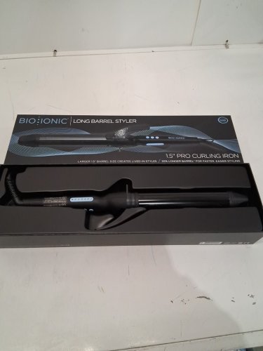 BIO IONIC LONG BARREL PRO CURLING IRON HAIR STYLER - 1.5" - BLACK (MODEL: Z-FGTST-CL-1.5) image 2