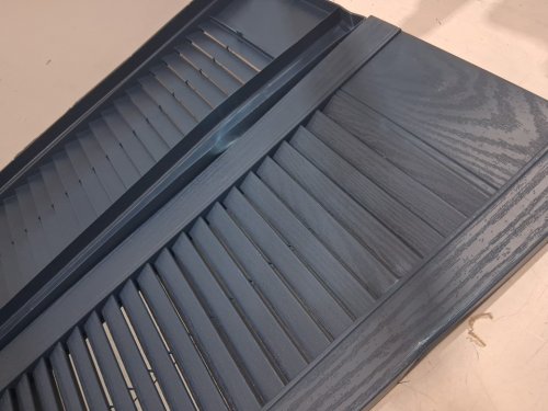 2pk Standard Louvered Exterior Vinyl Window Shutters 55" x 12" - blue image 4