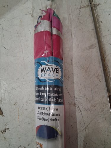RIO BRANDS WAVE BEACH CLAMP-ON BEACH UMBRELLA - 4FT - UPF 50+ - MULTI COLOR (MODEL: UB44-775-1) image 3