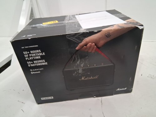 Marshall Kilburn III Portable, Rechargeable and Waterproof Bluetooth Speaker - 50+ hours of playtime - Black & Brass image 2