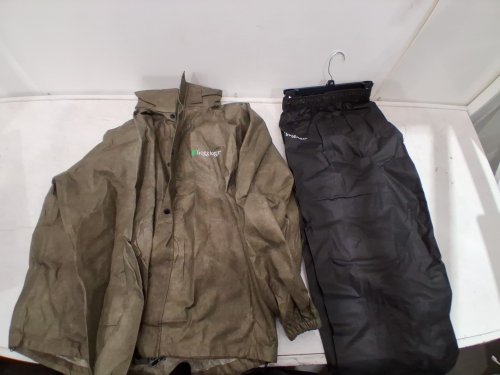 2PC MENS FROGG TOGGS JACKET AND PANTS SET - SMALL - OLIVE / BLACK (STYLE: AS1310) image 2