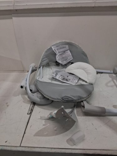 Ingenuity 2-in-1 convertme compact portable baby swing & seat with vibrations & nature sounds - battery powered - 20lbs max - raylan theme/grey (model: ‎12189) image 6