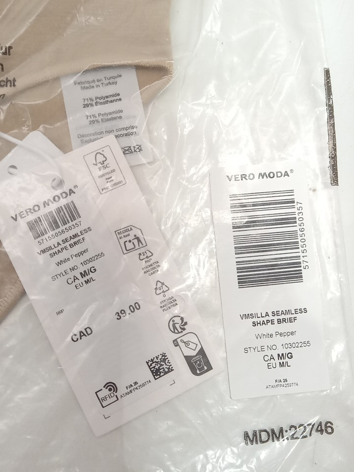 VERO MODA silla SEAMLESS SHAPE BRIEF - medium/LARGE - white pepper (style: 10302255) image 3