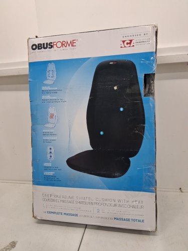 OBUSFORME DEEP KNEADING SHIATSU MASSAGE CUSHION WITH HEAT - 3 MASSAGE ZONES - BLACK (MODEL: SM-SMC-05) image 5