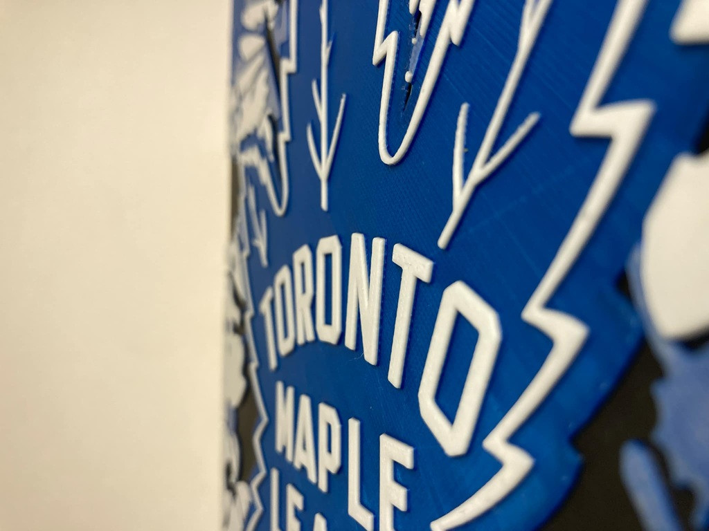 8"x8" 3D Printed - Toronto Maple Leafs - NHL - Textured Photo image 3