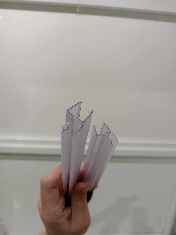 2PK waterproof & durable Bathroom Shower Door Seal Strip - for 3/8" glass - 36" / each - Clear (Model: XJ3-10) image 5