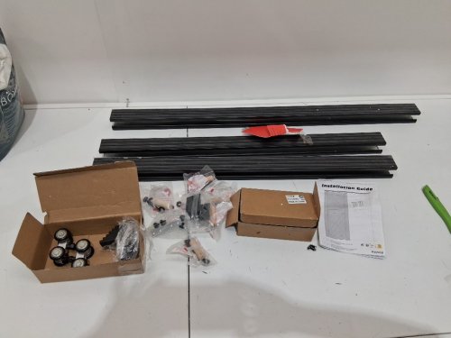 Heavy Duty Wall Mount Sliding Door System kit - up to 6FT - black (model: P00SKB) image 2