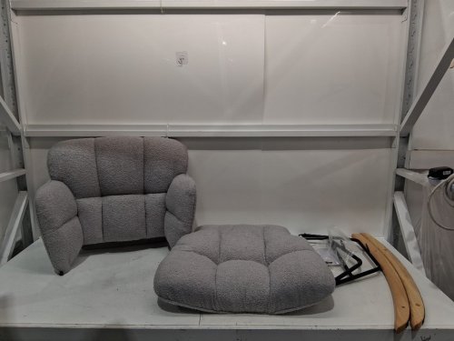 Saetsfeg Nursery Rocking Chair with High Backrest -250-300lbs max - light GREY Teddy (model: oy-tdryy-01) image 4