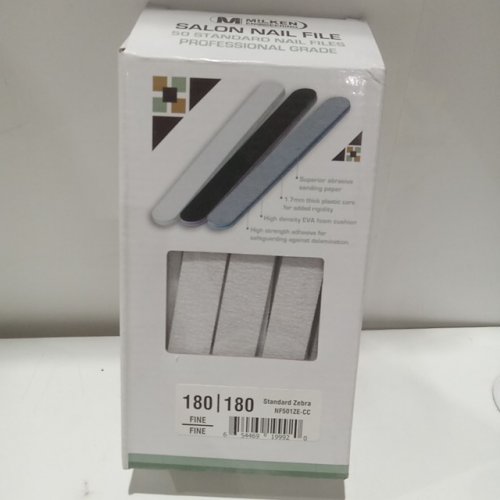 50PK SALON GRADE NAIL FILE - 180 Grit - white (model: NF501ZE-CC) image 5