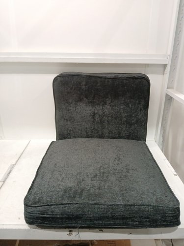 2pc COUCH cushion replacements - 24"x24"/24"x19" - velvet/dark grey image 3
