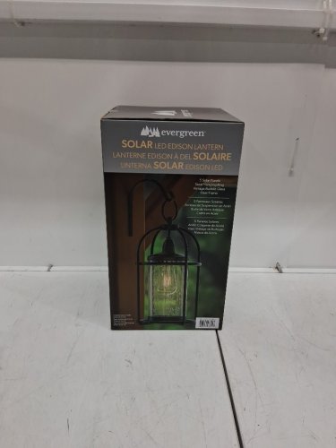 evergreen Edison Solar Led Lantern - 16" - black (model: 1514590 ) image 2