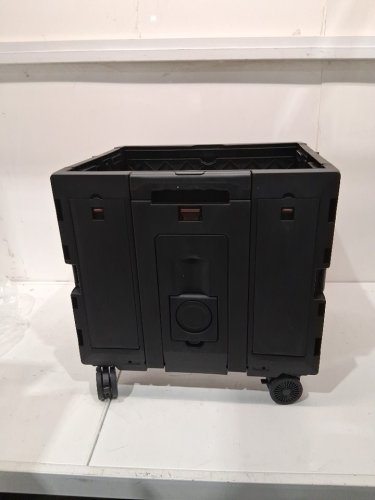 Costway Foldable Utility Cart 4 Rotating Wheels and Cup Holder - 17" x 20" x 37" - black (model:JV13822DK) image 3