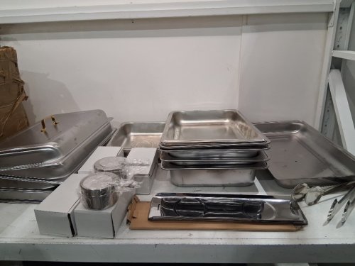 6Pc HELLONE Rectangular Chafing Dishes Set with Lids for Buffet - 8QT - gold/silver image 3