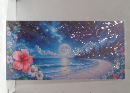 Canvas AI Wall Art - Tropical Beach Moon/hibiscus - 23.5" x 47" (Model: TZ2Z) image 2