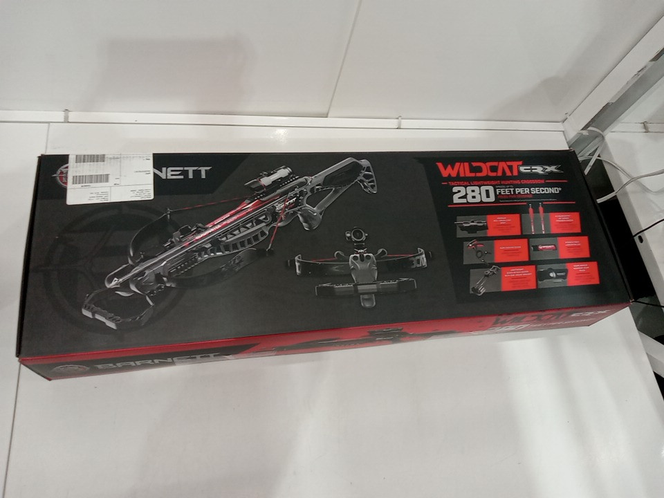 BARNETT wildcat crx lightweight tatical recurve crossbow with red/green 3 dot scope, Quick Detach Quiver & 2 headhunter bolts - 280 fps - 66lbs - black/red (model: bar78232) image 4