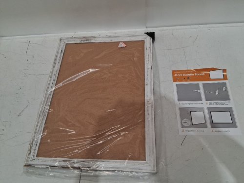 Board2by Cork Board Bulletin Board - 24" x 18" - brown/white image 4