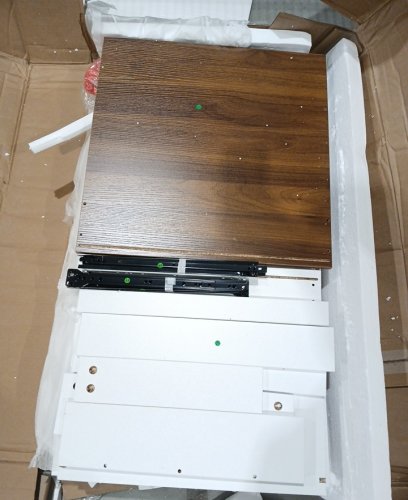 SEDETA 2 Person Computer Desk with Storage Drawers - 90.5" x 30.7" x 19.7" - Brown/white image 5