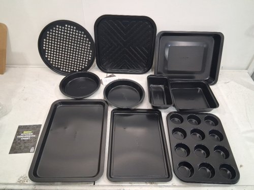 10PC NUTRICHEF Deluxe Carbon Steel Bakeware Set with Stylish Non-Stick Coating Inside AND Out - BLACK (MODEL: NCBS10S) image 3