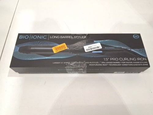 BIO IONIC LONG BARREL PRO CURLING IRON HAIR STYLER - 1.5" - BLACK (MODEL: Z-FGTST-CL-1.5) image 2