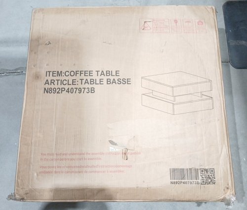 Square double-layer Coffee Table - 15" x 25.5" - Black (Model: N892P407973) image 3