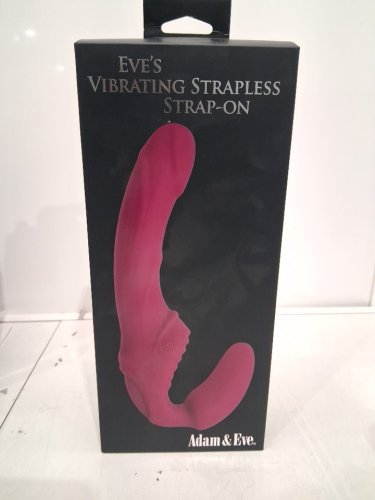 Adam & Eve Eve's Vibrating Strapless Strap-on - 8" - Pink image 2
