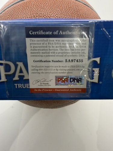 SIGNED MAGIC JOHNSON SPALDING BASKETBALL WITH COA FROM PSA image 5