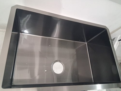 Yutong Undermount Single Bowl Sink with grid and strainer - 28" x 18" x 10" - black image 6