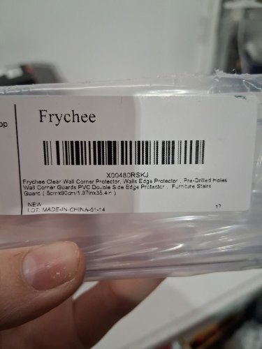 2pk Frychee Self-Adhesive PvC Corner wall Guards - 1" x 35" - clear (model: rskj) image 3