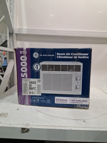 GE APPLIANCES ELECTRONIC WINDOW AIR CONDITIONER - 5,000 BTU - 150SQ.FT - WHITE (MODEL: AWAS05BWFC) image 2