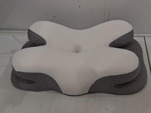 ergonomic cervical pillow WITH REMOVABLE AND WASHABLE COVER - white/grey image 3