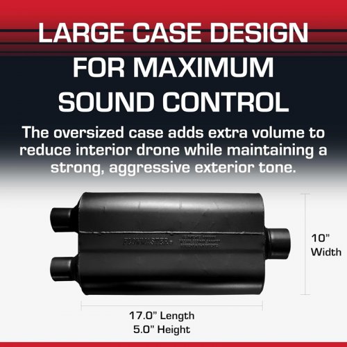 Flowmaster UNIVERDSAL Super 50 Muffler WITH MODERATE SOUND - 2.25 Dual IN / 3.00 Center OUT - BLACK (MODEL: 524553 ) image 4