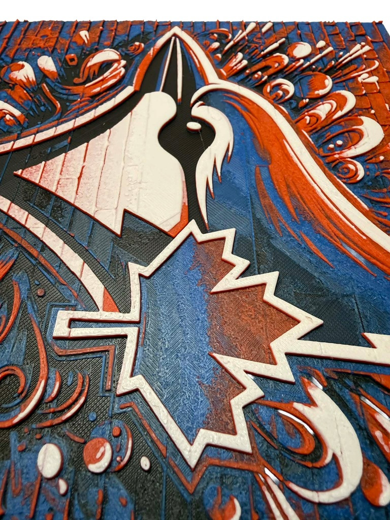 8"x8" 3D Printed - Toronto Blue Jays- Textured Photo image 3