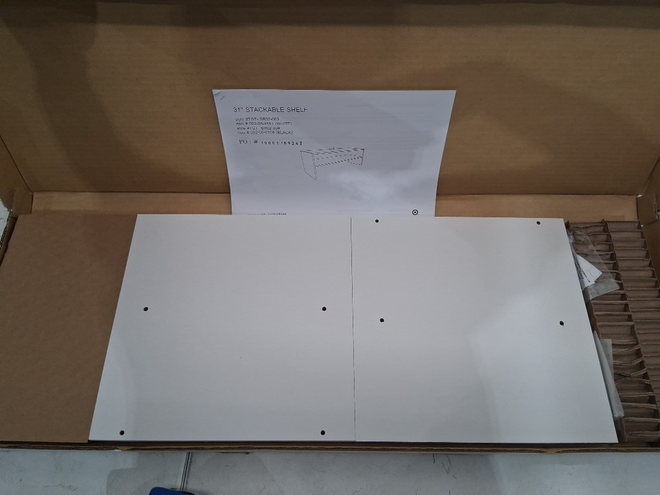 BRIGHTROOM STACKABLE SHELF FOR CLOSET/ENTRY WAY - 30" X 11" X 11" - WHITE image 3