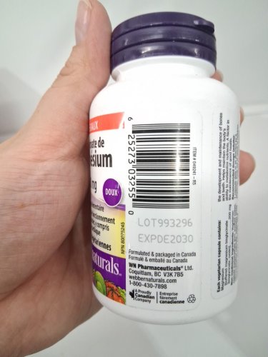 (60 caps) webber naturals magnesium bisglycinate - helps maintain normal muscle function, including the heart muscle - 200mg image 3