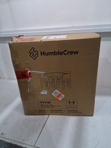 5PC HUMBLECREW KIDS SQUARE PLAY TABLE AND CHAIR SET - 20" x 20" / 10" x 11" x 18" - MULTICOLOR  (MODEL: TC911) image 2